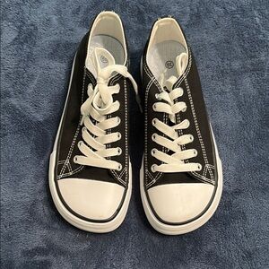 Black and White Canvas Sneakers
